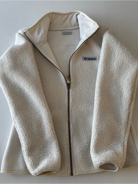Columbia Cream Sherpa Fleece Jacket - Small